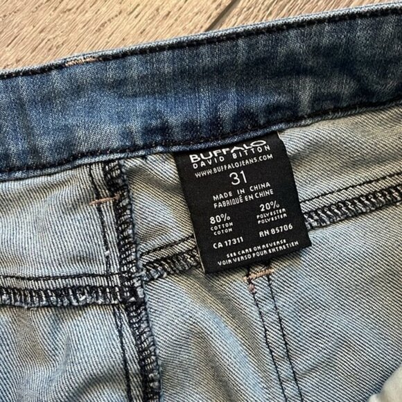 Buffalo Felow Mid rise Flare Jeans 31 Blue Wash Stretch Boho Western Retro - Picture 4 of 5